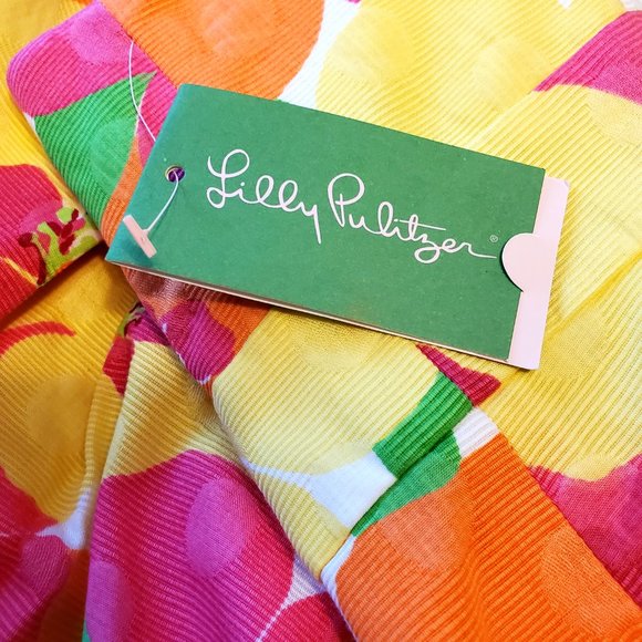 Lilly Pulitzer Strapless Floral Dress - Vibrant Pink, Orange, Yellow - Picture 10 of 14